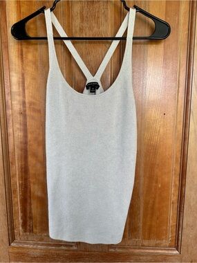 Banana Republic Ribbed Metallic Ribbed Halter Shine Sweater Tank Medium